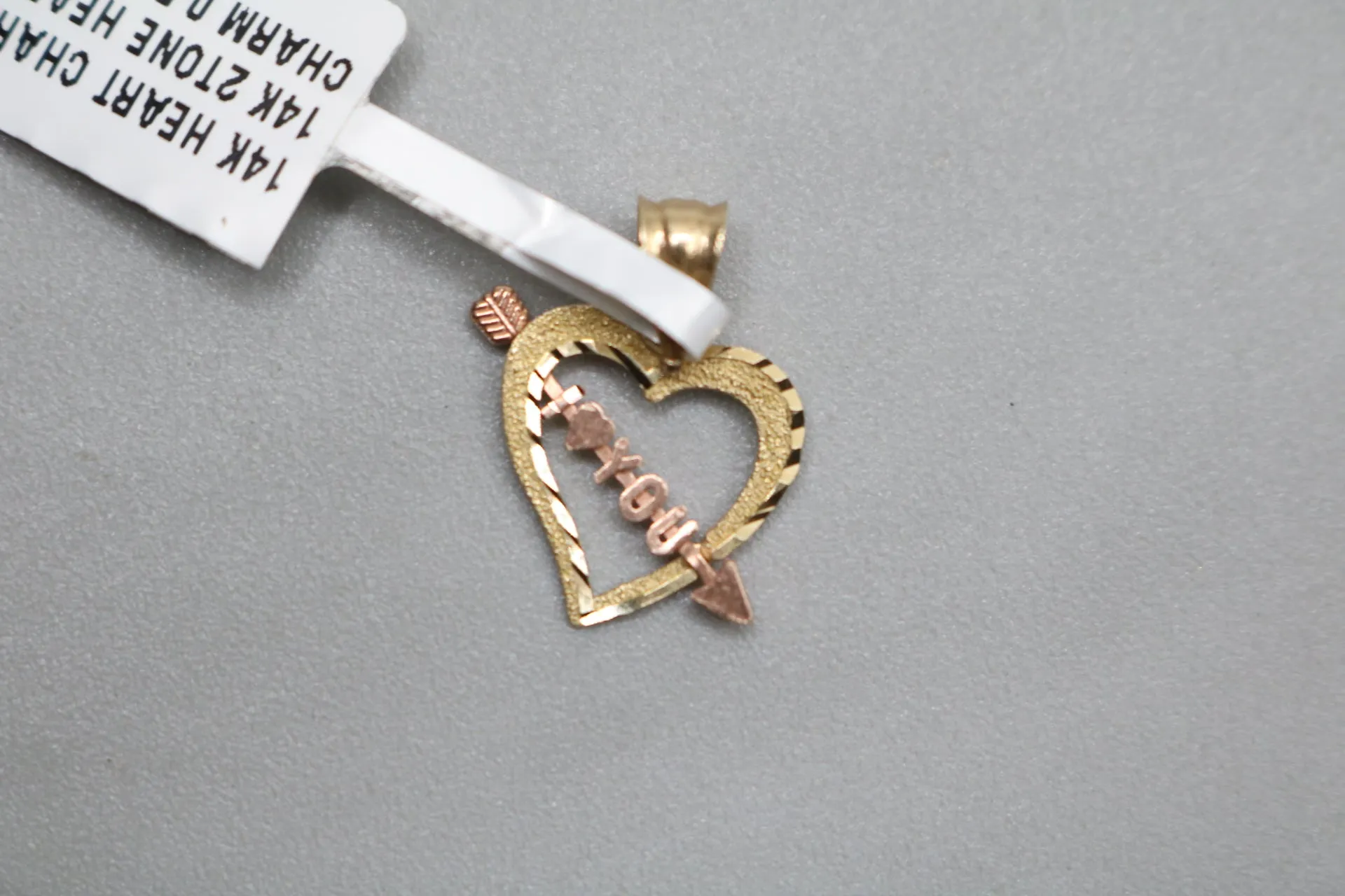 14K 2 Tone Gold “I Love You” Charm