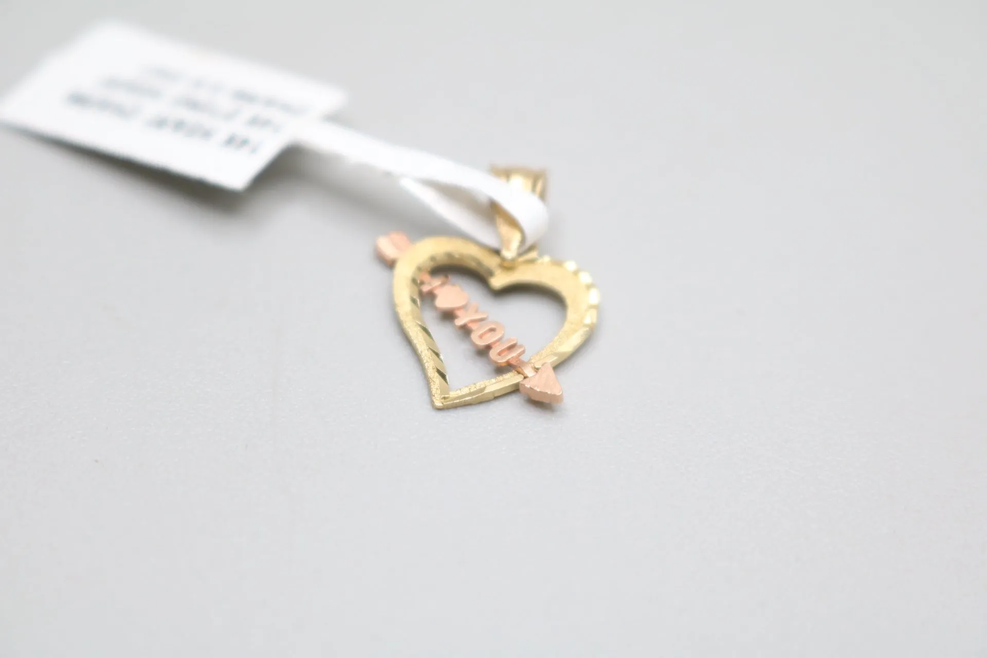 14K 2 Tone Gold “I Love You” Charm