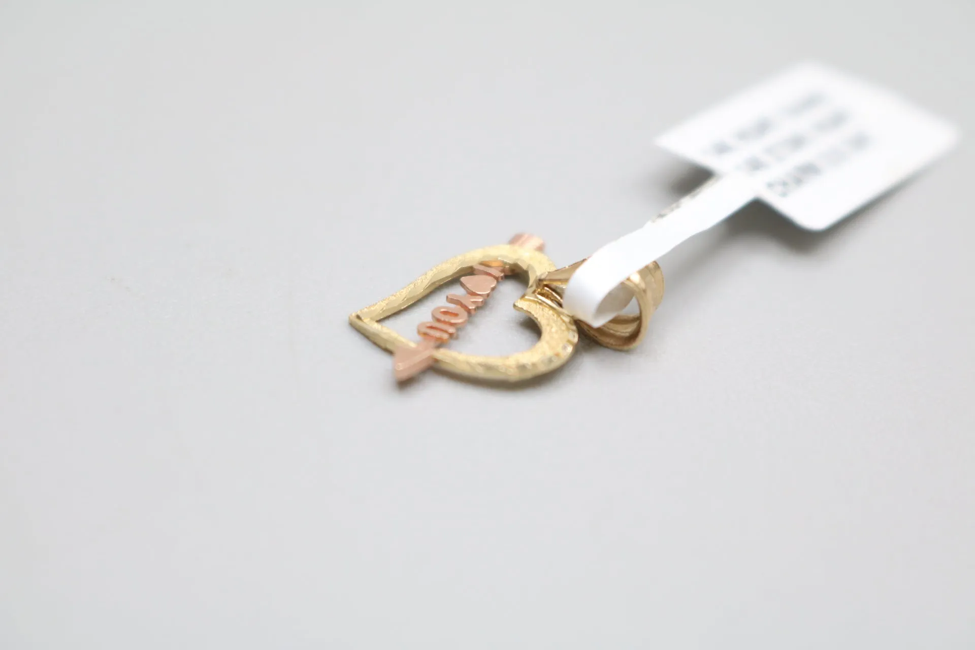 14K 2 Tone Gold “I Love You” Charm
