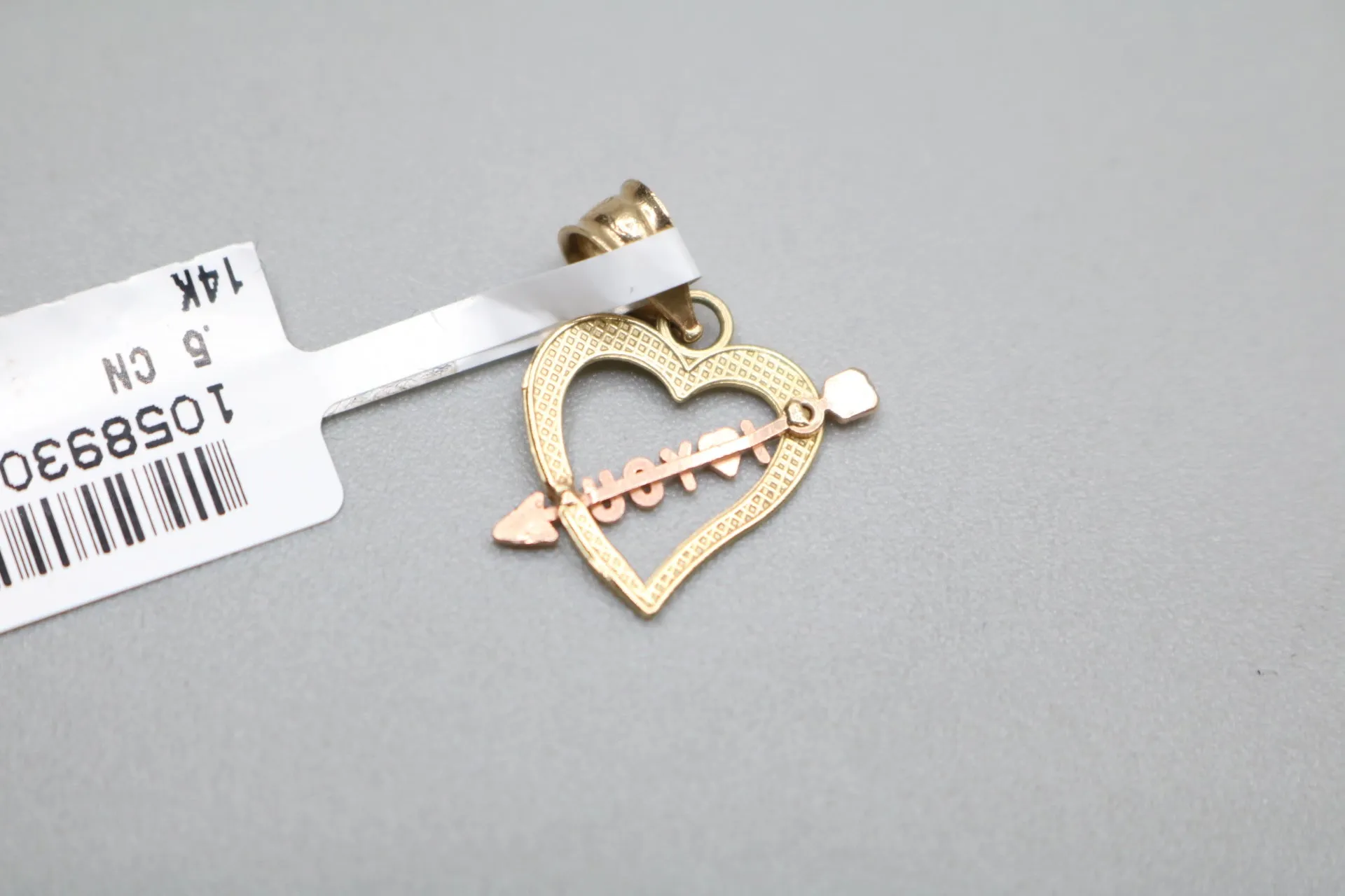 14K 2 Tone Gold “I Love You” Charm
