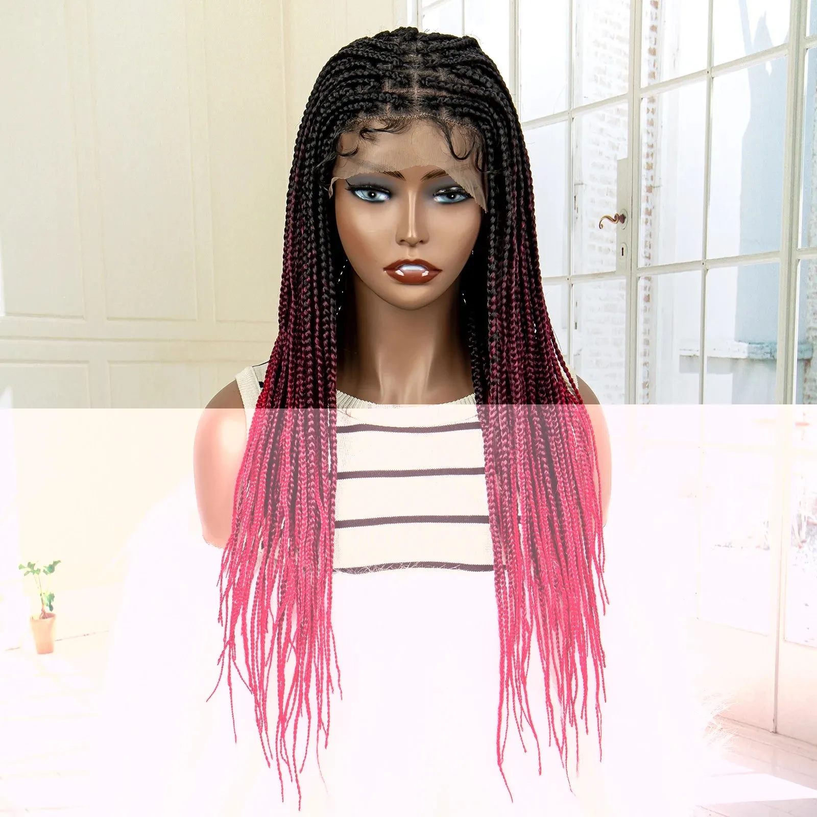 24 Inch Full Lace Synthetic Braided Wig