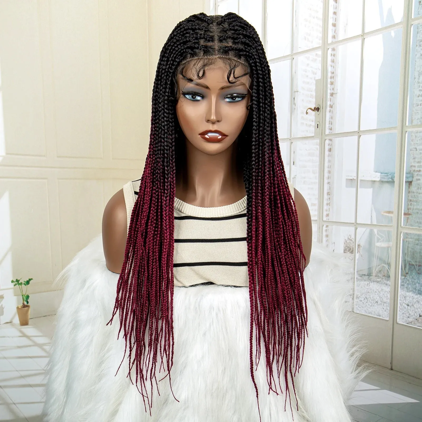 24 Inch Full Lace Synthetic Braided Wig