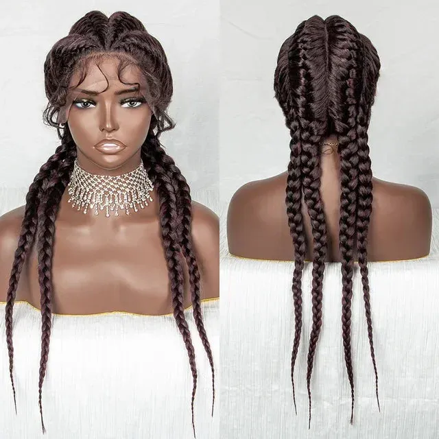26 Inches Braided Synthetic Lace Front Wig