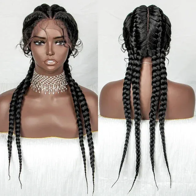 26 Inches Braided Synthetic Lace Front Wig