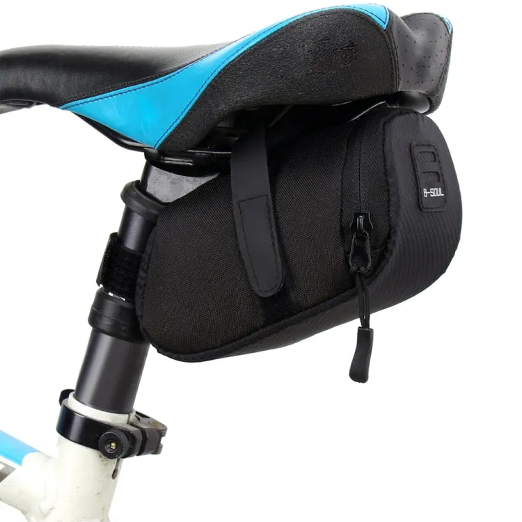 3 Color Nylon Bicycle Bag Bike Waterproof Storage Saddle Bag Cycling Tail Rear Pouch Bag(Black)