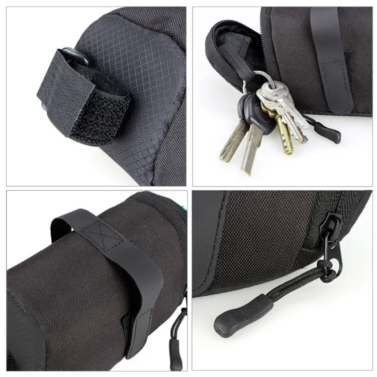3 Color Nylon Bicycle Bag Bike Waterproof Storage Saddle Bag Cycling Tail Rear Pouch Bag(Black)