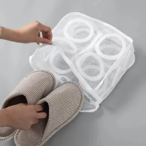 4314 2in1 Foldable Washing Machine Shoe Bag Portable Laundry Cleaning Mesh Bags Net Pouch, Laundry Bags Travel Storage Organizer for Shoes Underwear Bath Towels Socks