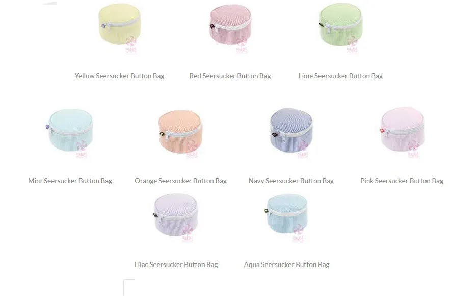 6" Seersucker Organizer Button Bag By Mint
