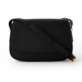 Accessorize London Women's Faux Leather Ruby Saddle Bag-Black