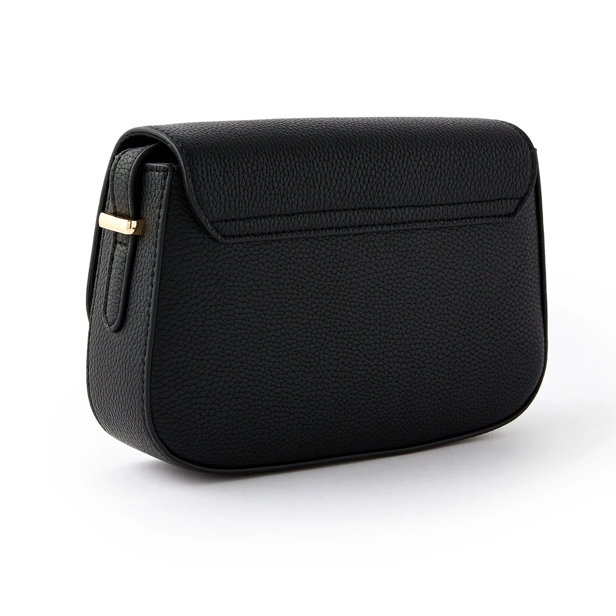 Accessorize London Women's Faux Leather Ruby Saddle Bag-Black
