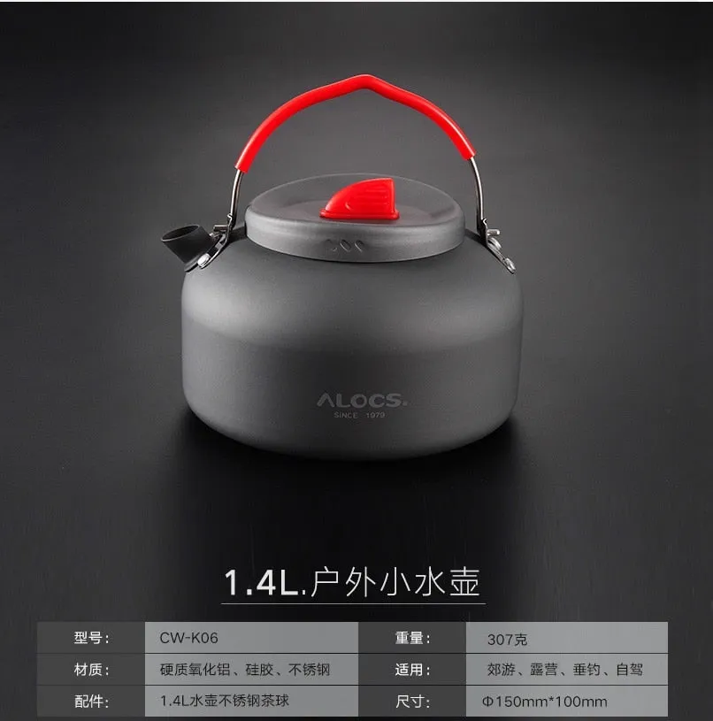 Alocs 0.8L/1.4L Outdoor Camping Kettle K02 K03 K06 Water Kettles Coffee Pot Teapot Super Light