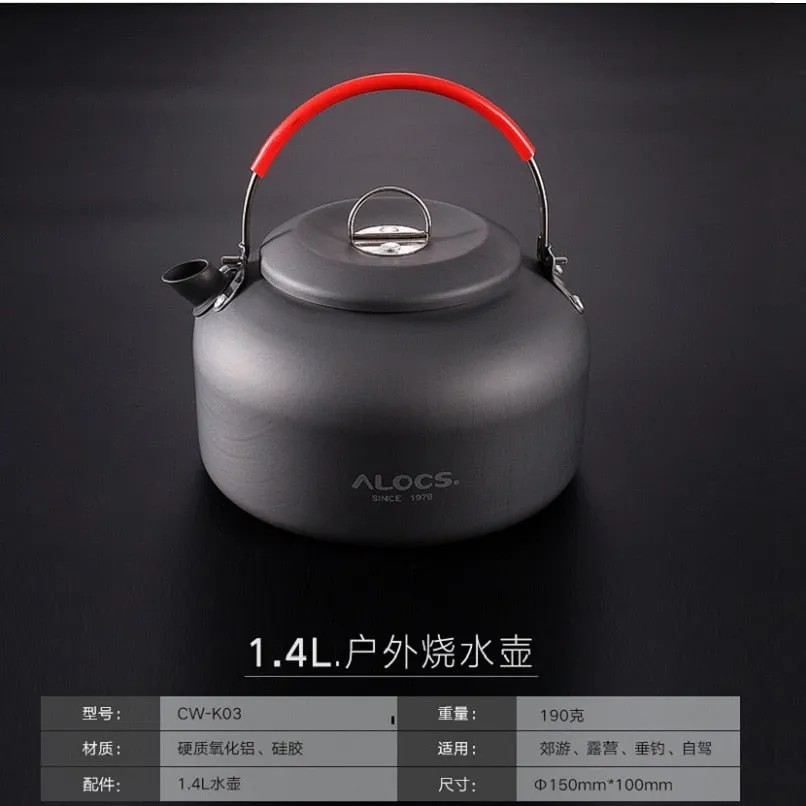 Alocs 0.8L/1.4L Outdoor Camping Kettle K02 K03 K06 Water Kettles Coffee Pot Teapot Super Light