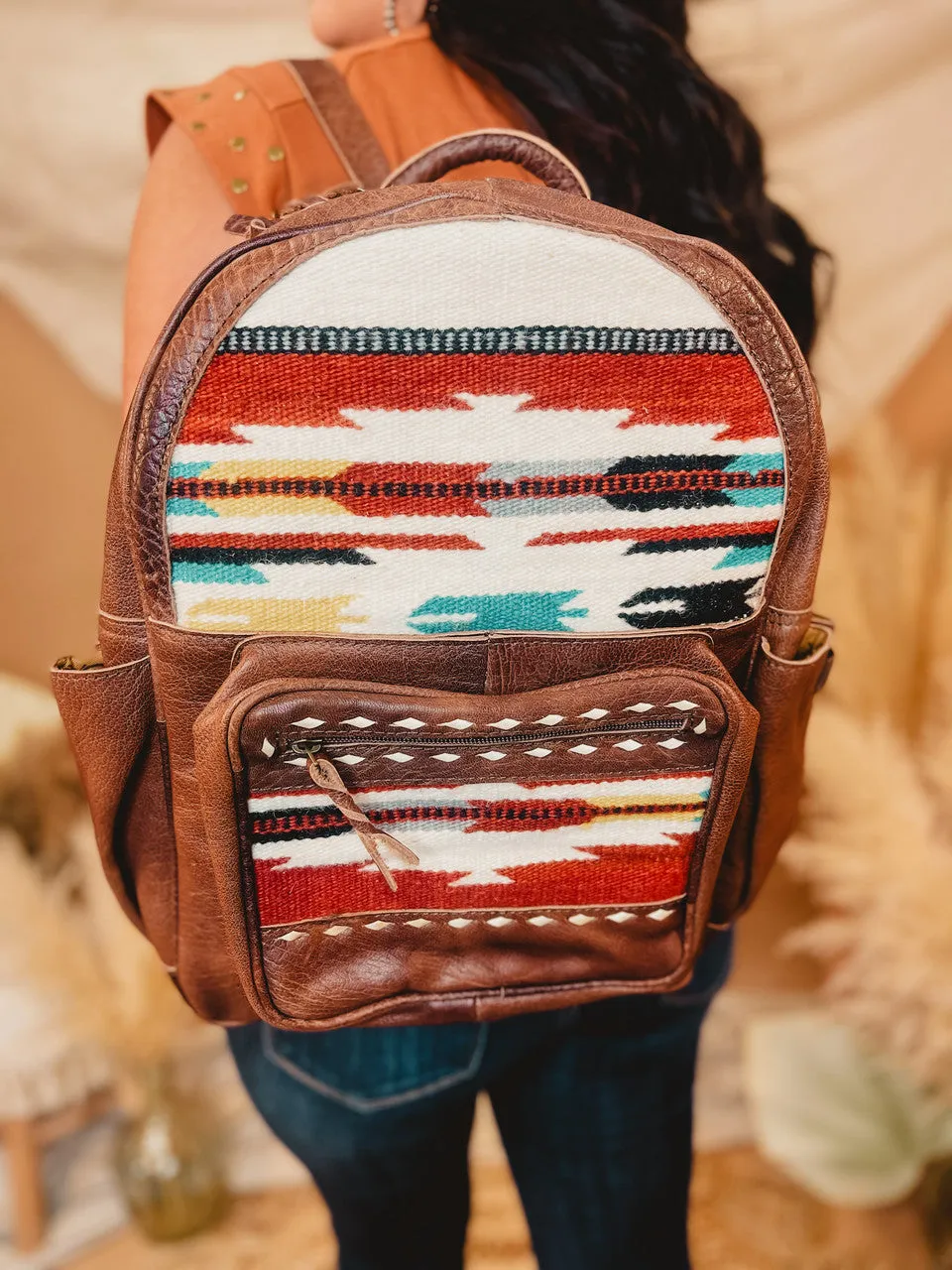 American Darling Saddle Blanket Backpack - Rust