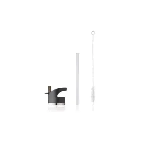 Anker Water Bottle Lid w. straw and brush - Black