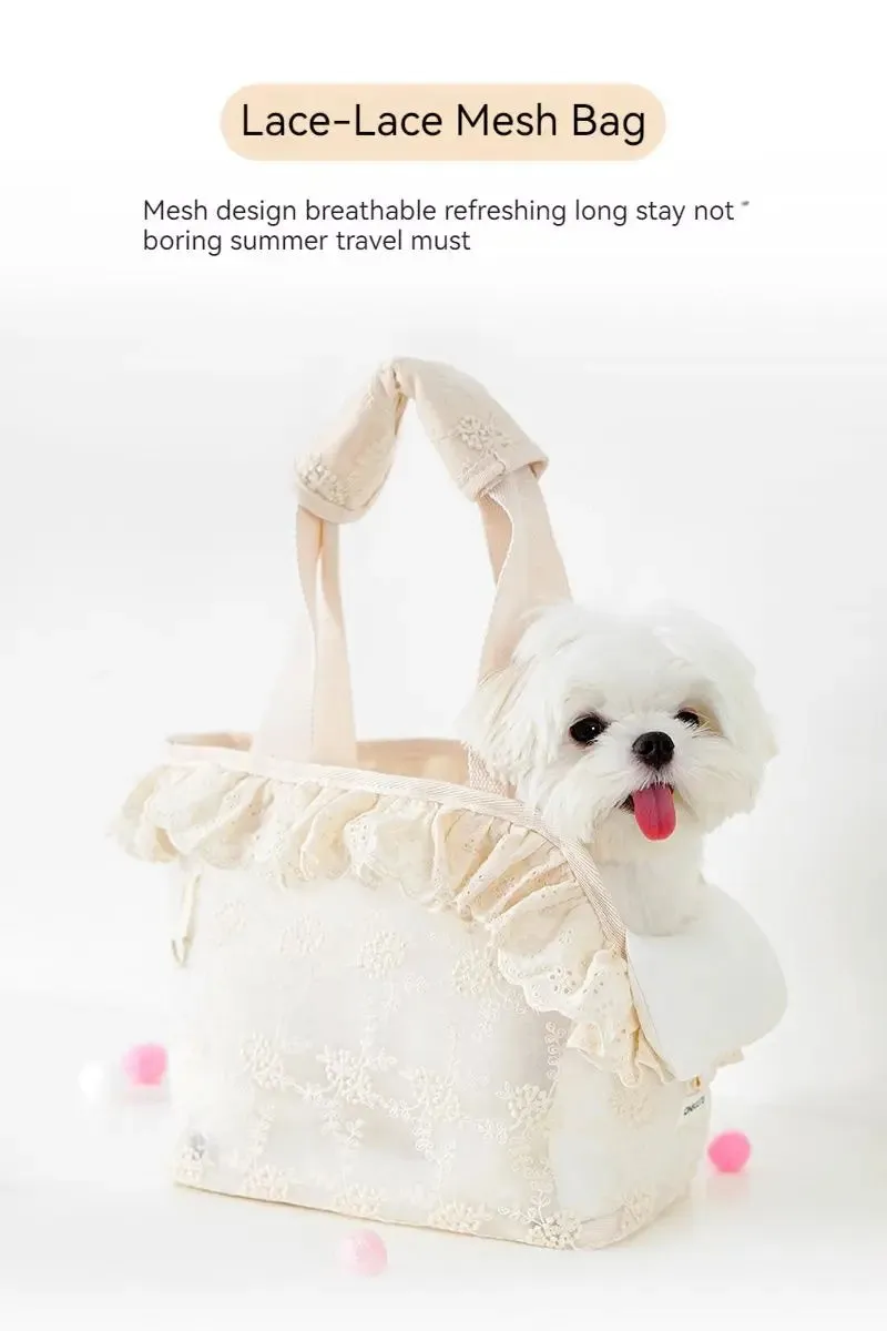 Anniepaw Onecute Puppy Carrier Dog Walking Pets  Accessories Bags Lace Handheld Shoulder for Cute Chihuahua Products