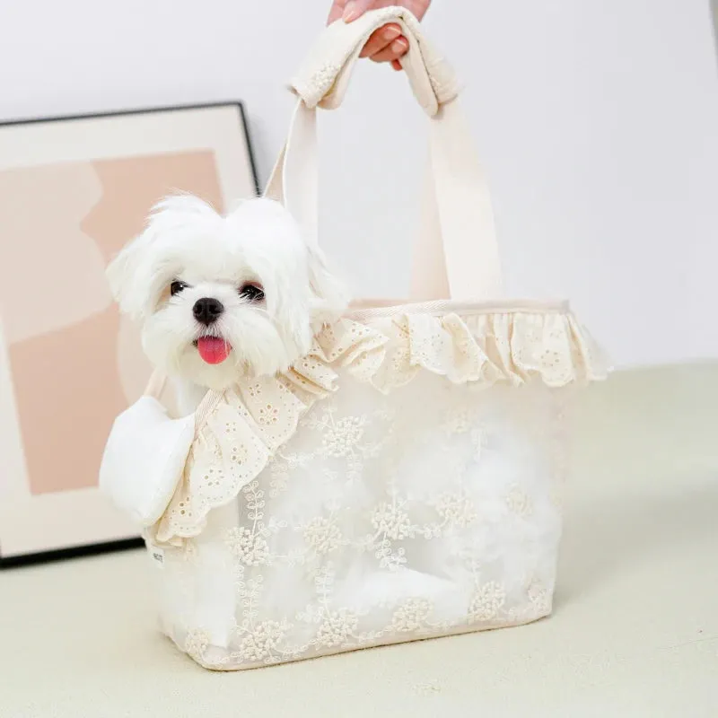 Anniepaw Onecute Puppy Carrier Dog Walking Pets  Accessories Bags Lace Handheld Shoulder for Cute Chihuahua Products