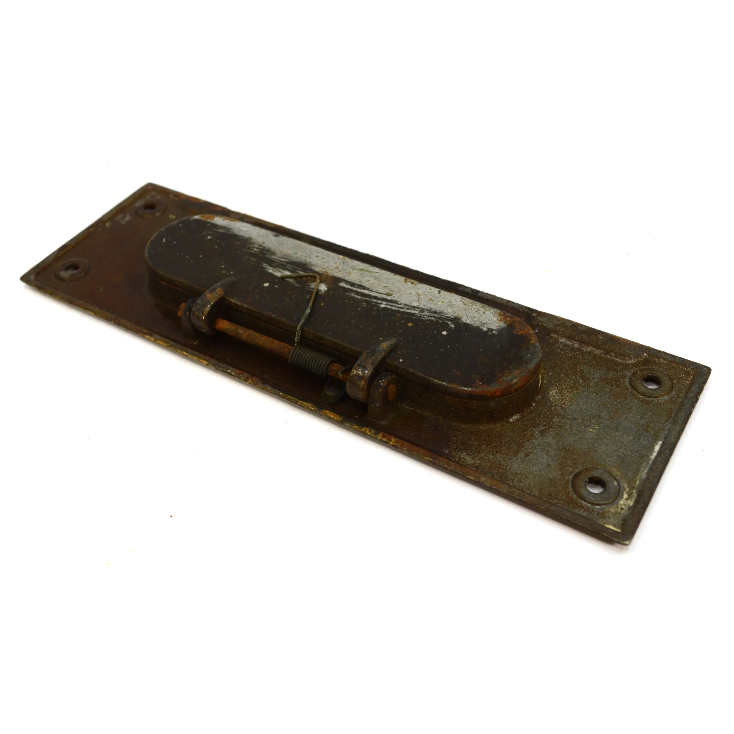 Antique CAST IRON DOOR HARDWARE Salvaged Ornate "LETTERS" PASS-THRU SLOT Patina!