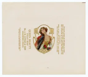 Antique, Unused QUEEN OF BEAUTY Toilet Soap Label, Design C || J.B. Lynas & Son