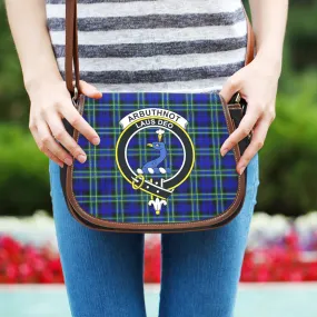 Arbuthnot Modern Tartan Saddle Bag with Family Crest