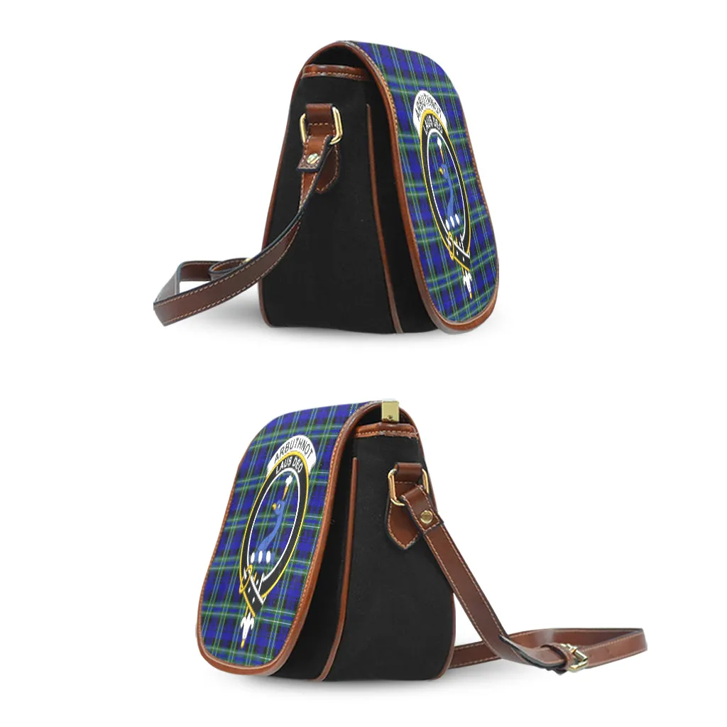 Arbuthnot Modern Tartan Saddle Bag with Family Crest