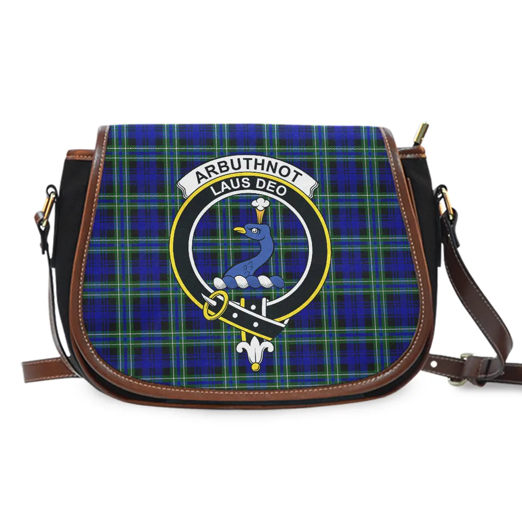 Arbuthnot Modern Tartan Saddle Bag with Family Crest