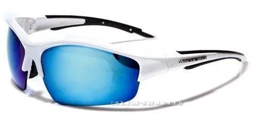Arctic Blue Big Mirrored Sports Cycling Sunglasses