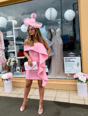 Baby pink twist fascinator