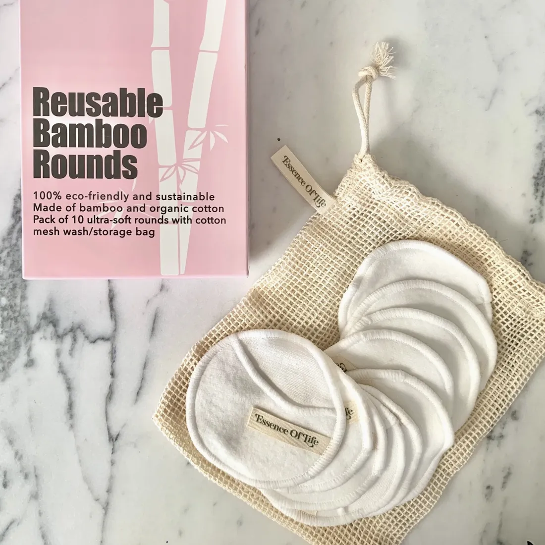 Bamboo and Organic Cotton Reusable Rounds