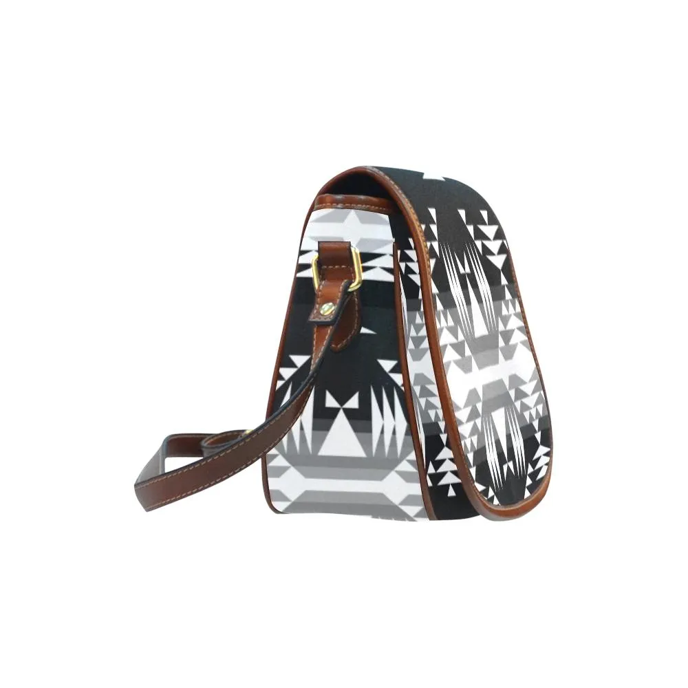 Between the Mountains Black and White Saddle Bag/Small