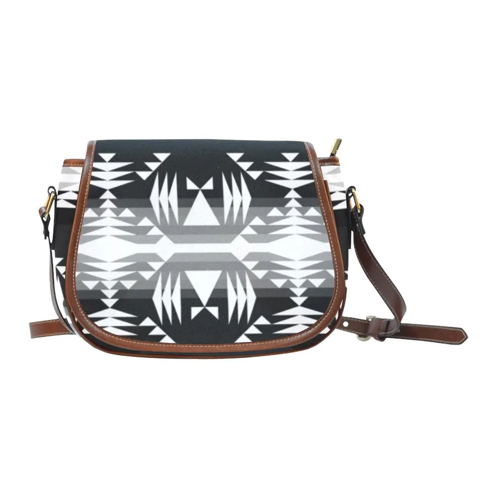 Between the Mountains Black and White Saddle Bag/Small