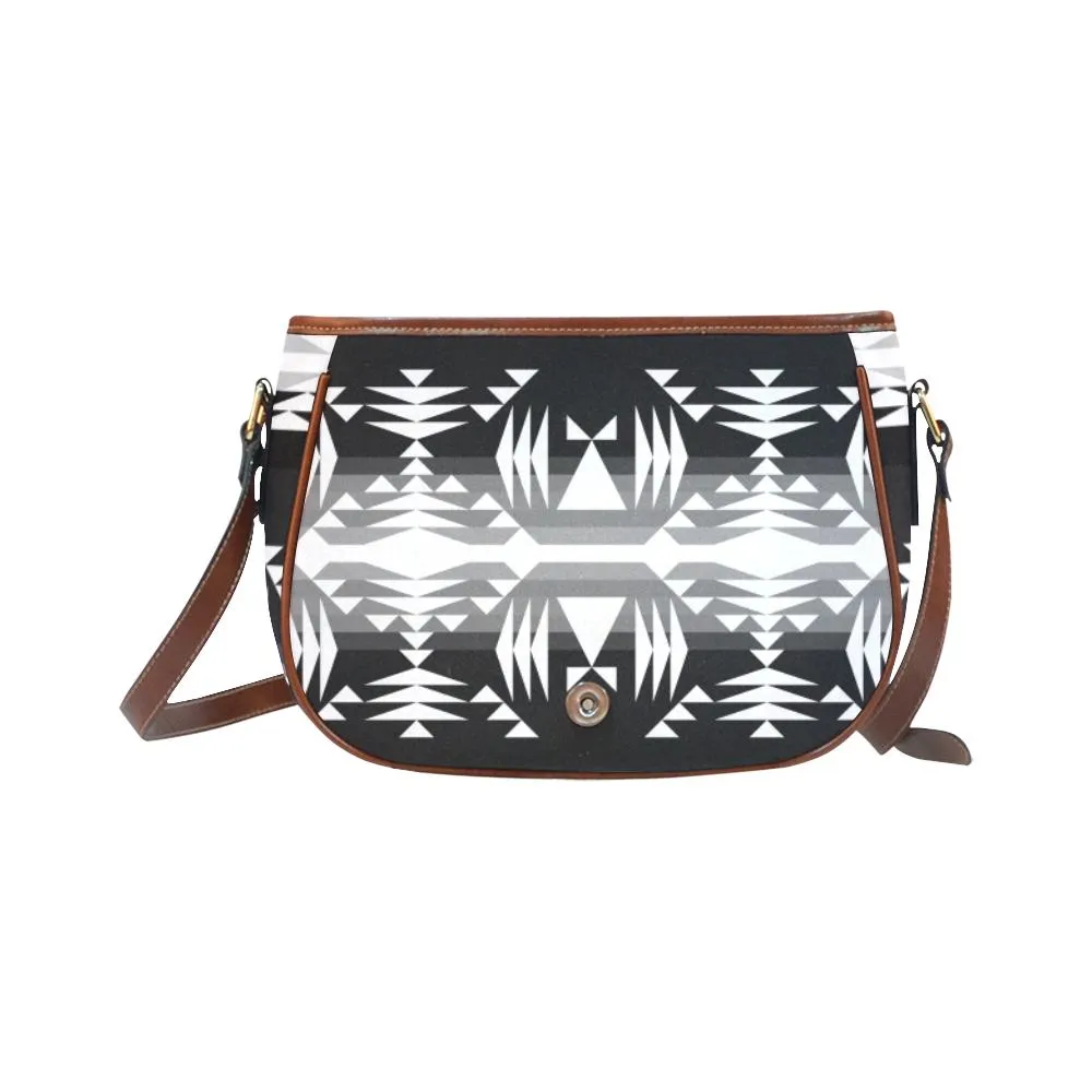Between the Mountains Black and White Saddle Bag/Small