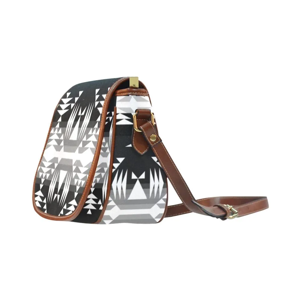 Between the Mountains Black and White Saddle Bag/Small