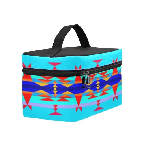 Between the Mountains Blue Cosmetic Bag/Large