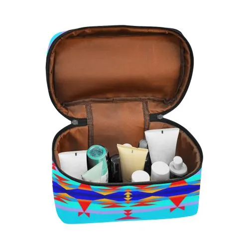 Between the Mountains Blue Cosmetic Bag/Large