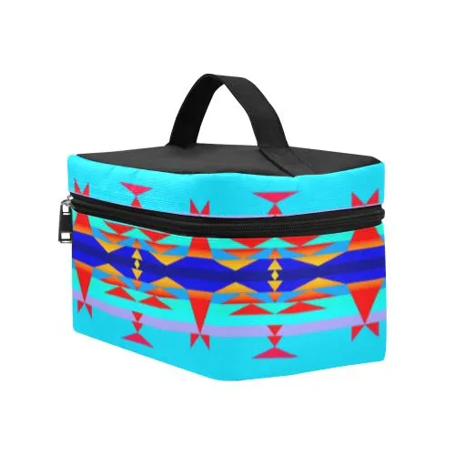 Between the Mountains Blue Cosmetic Bag/Large