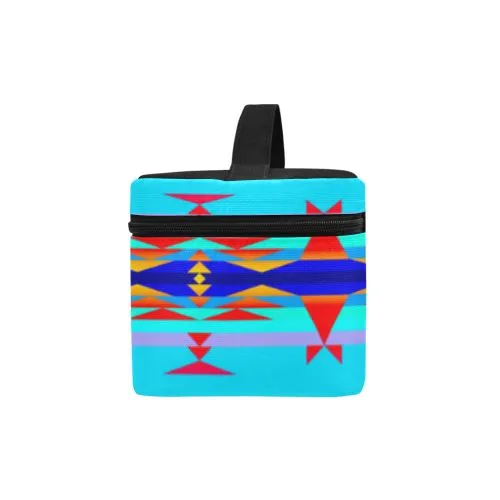 Between the Mountains Blue Cosmetic Bag/Large
