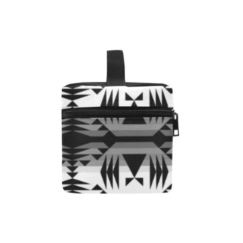 Between the Mountains White and Black Cosmetic Bag/Large