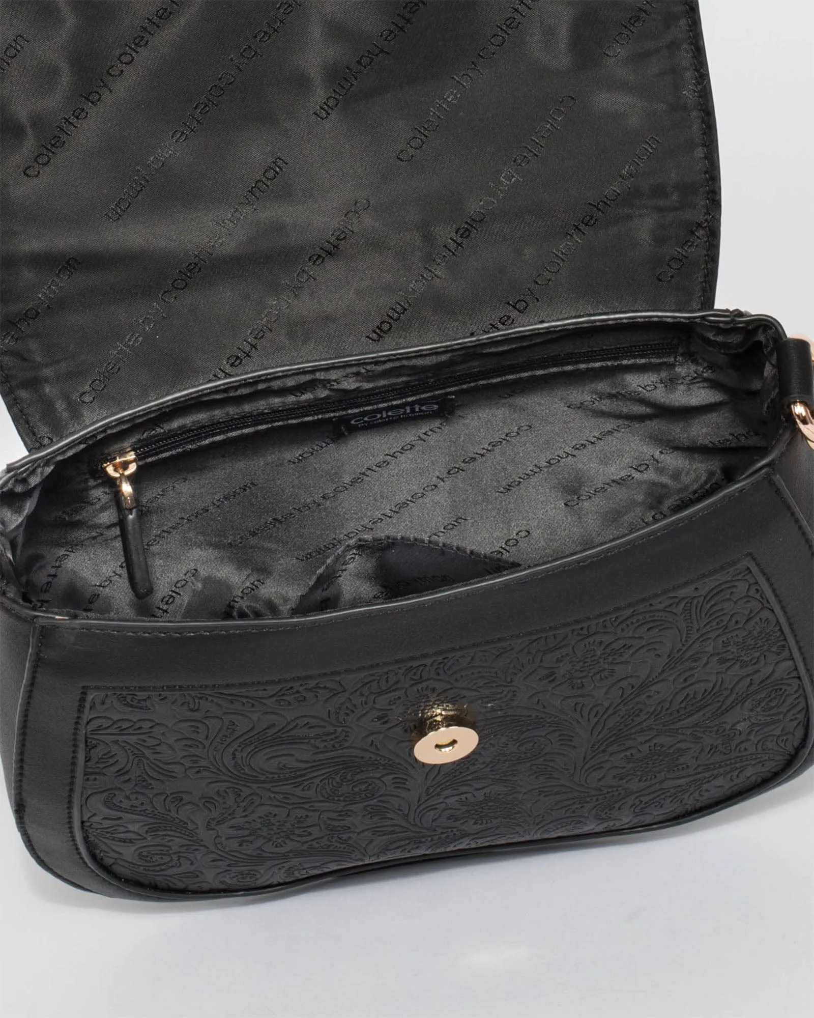 Black Aria Tassel Saddle Bag