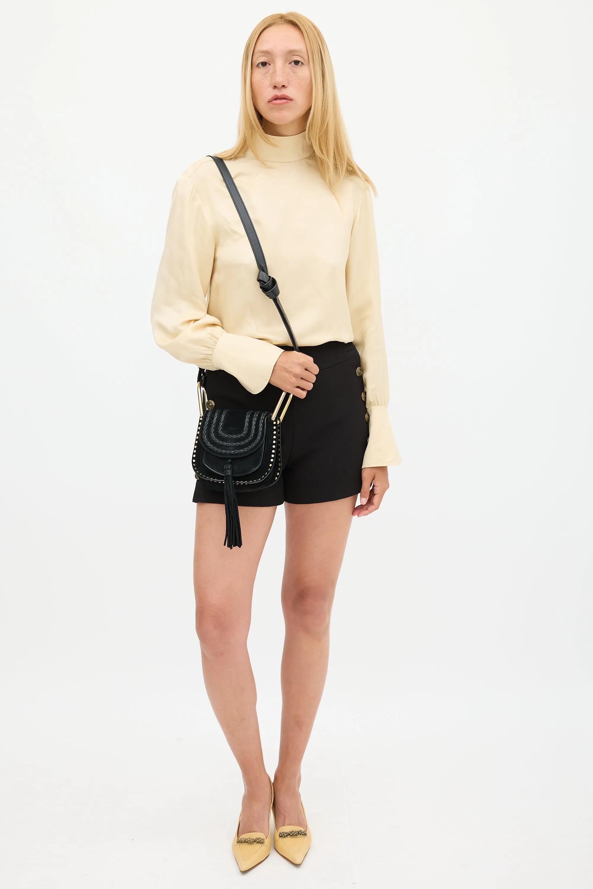 Black Suede Mini Hudson Bag