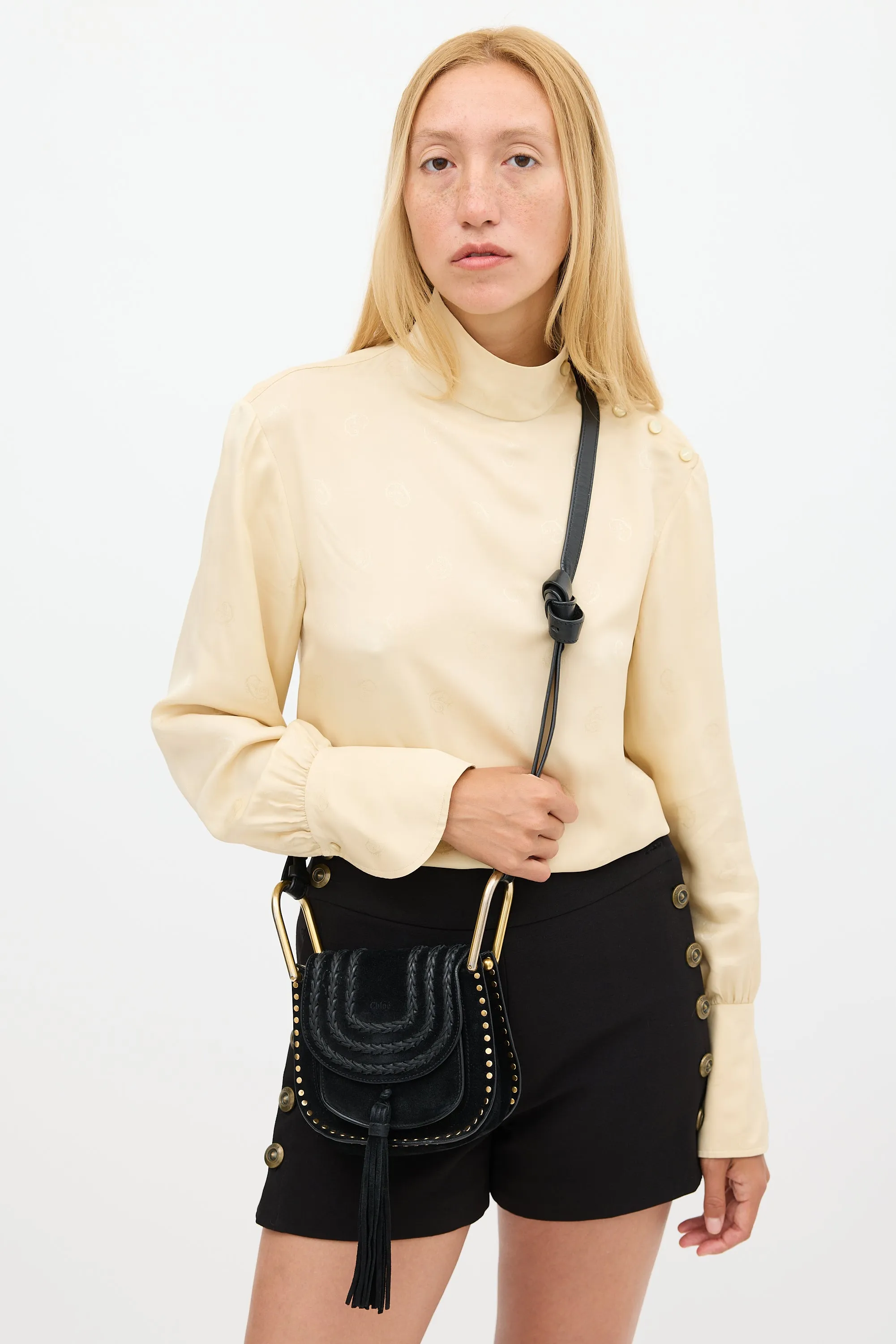 Black Suede Mini Hudson Bag