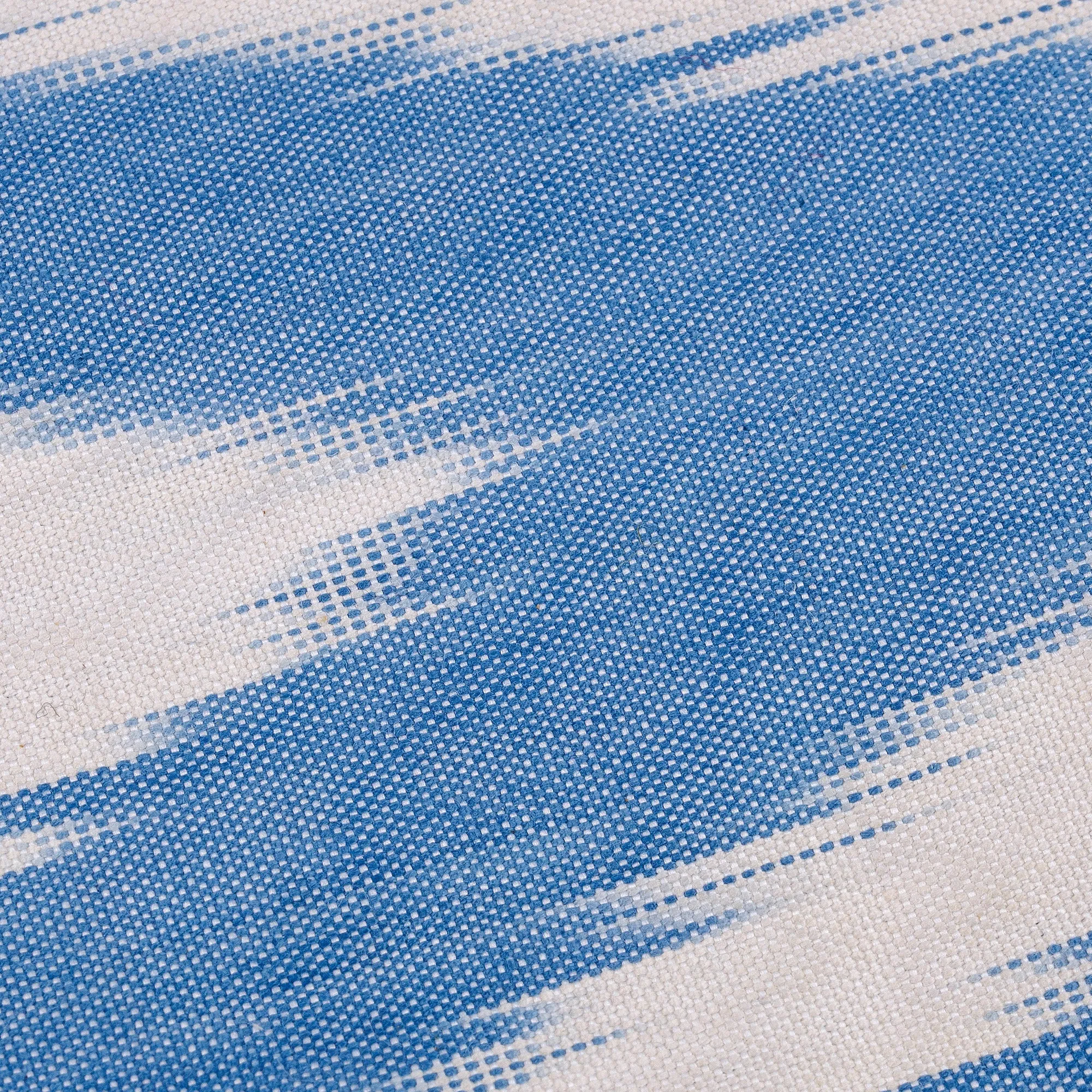 Blue and White Ikat Patterned Cotton Zippered Cosmetic Bag - Ikat Serenity | NOVICA