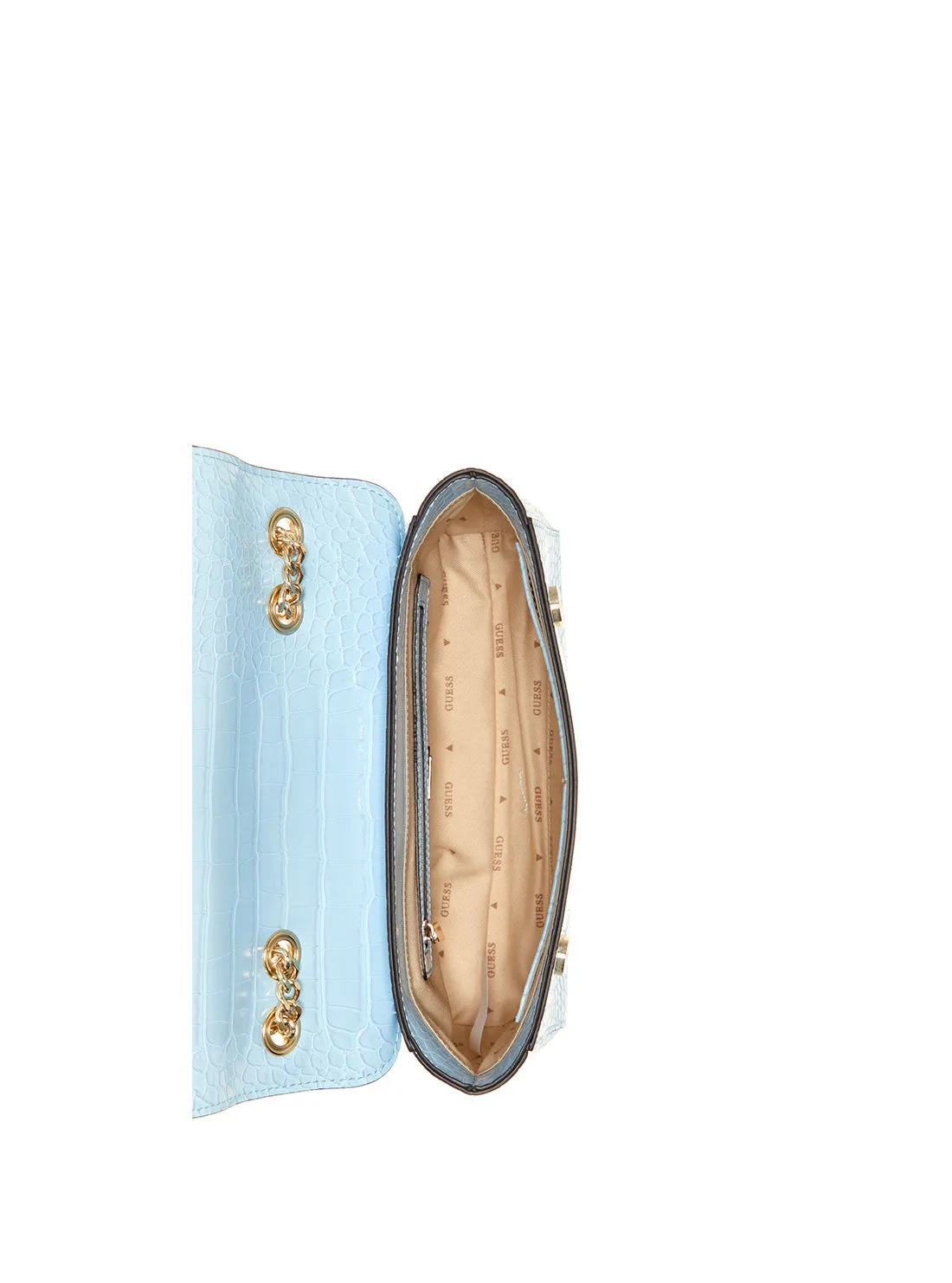 Blue Nell Croco Crossbody Bag