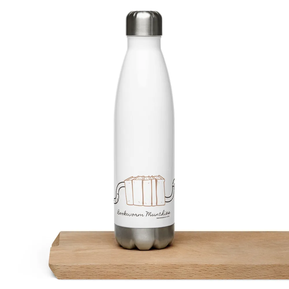 Bookworm Munchies Water Bottle - White