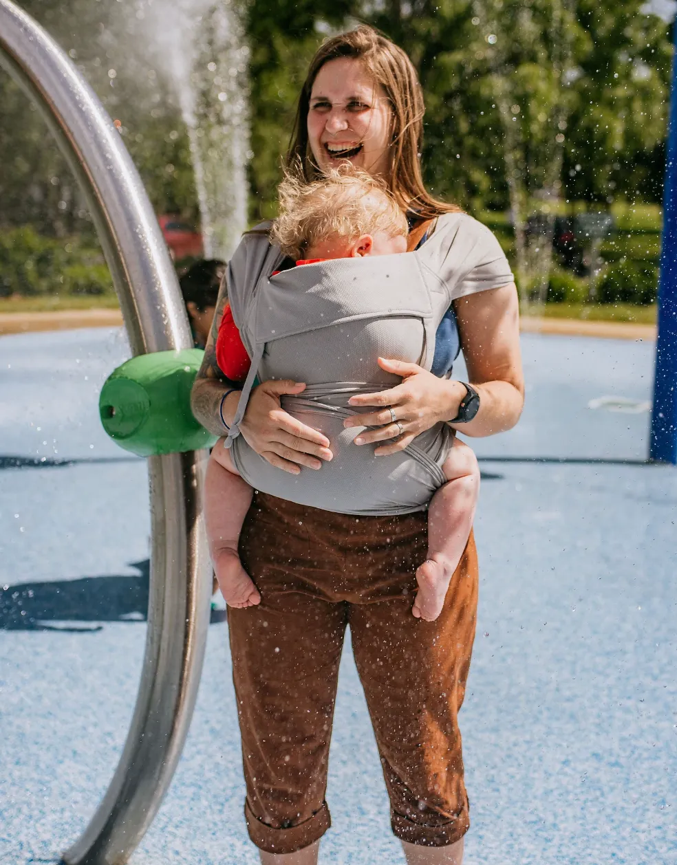 Broadway Grey Everyday Half Buckle Baby Carrier by Beachfront Baby