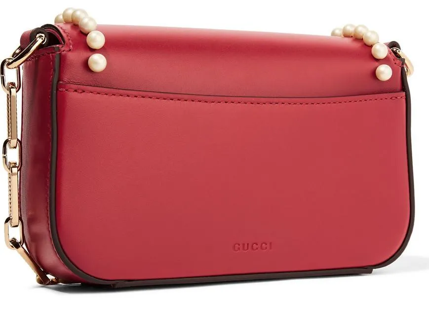 Broadway Mini Embellished Leather Shoulder Bag - Red or Black
