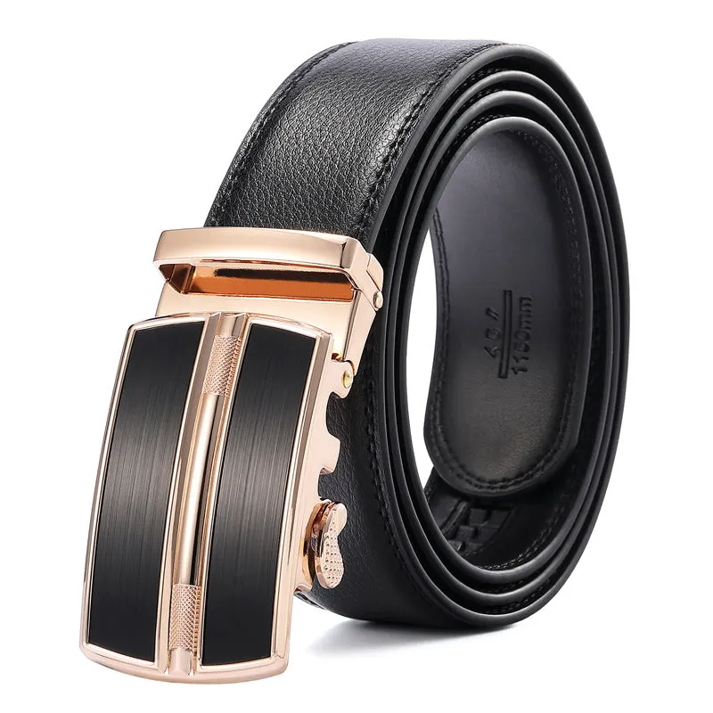Buckle Two-Layer Gift Belt Fashion Young People Pant Belt Men's Genuine Leather