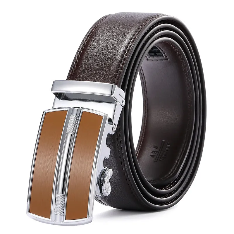 Buckle Two-Layer Gift Belt Fashion Young People Pant Belt Men's Genuine Leather