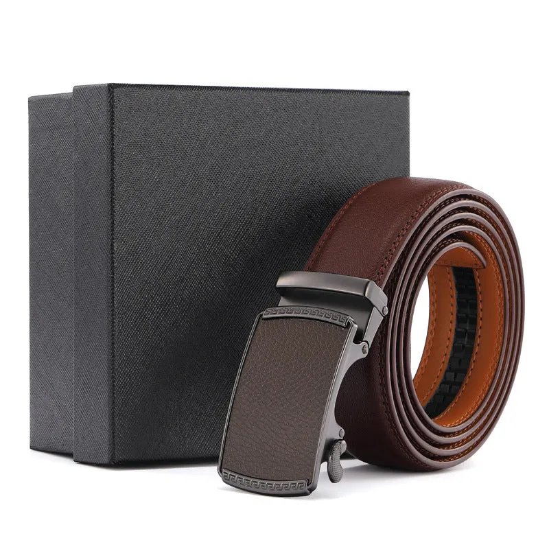 Buckle Two-Layer Gift Belt Fashion Young People Pant Belt Men's Genuine Leather