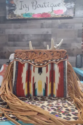 Burnt Orange Saddle Blanket Crossbody