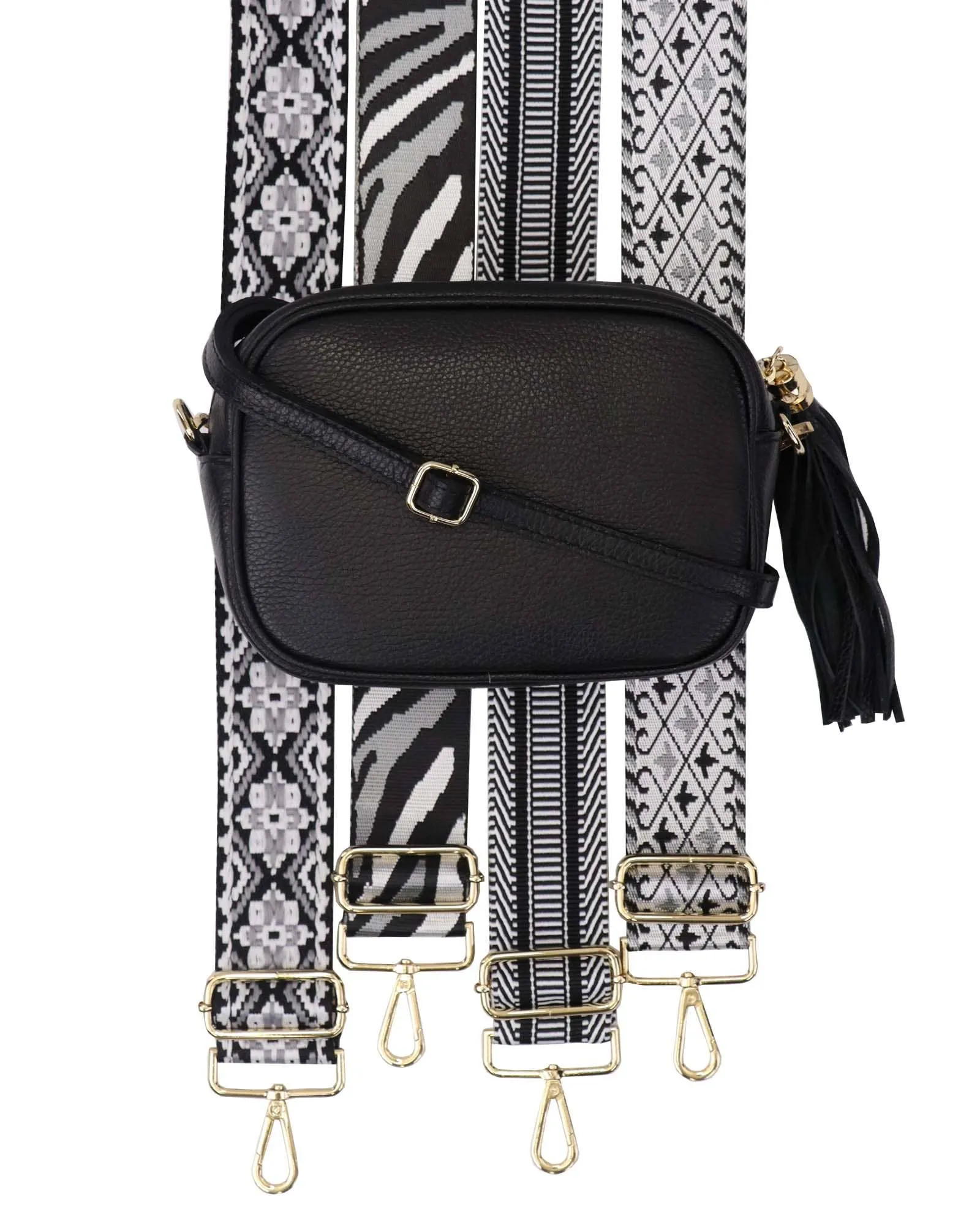 Cadenza Tassel Crossbody Leather Camera Bag: Sky Blue